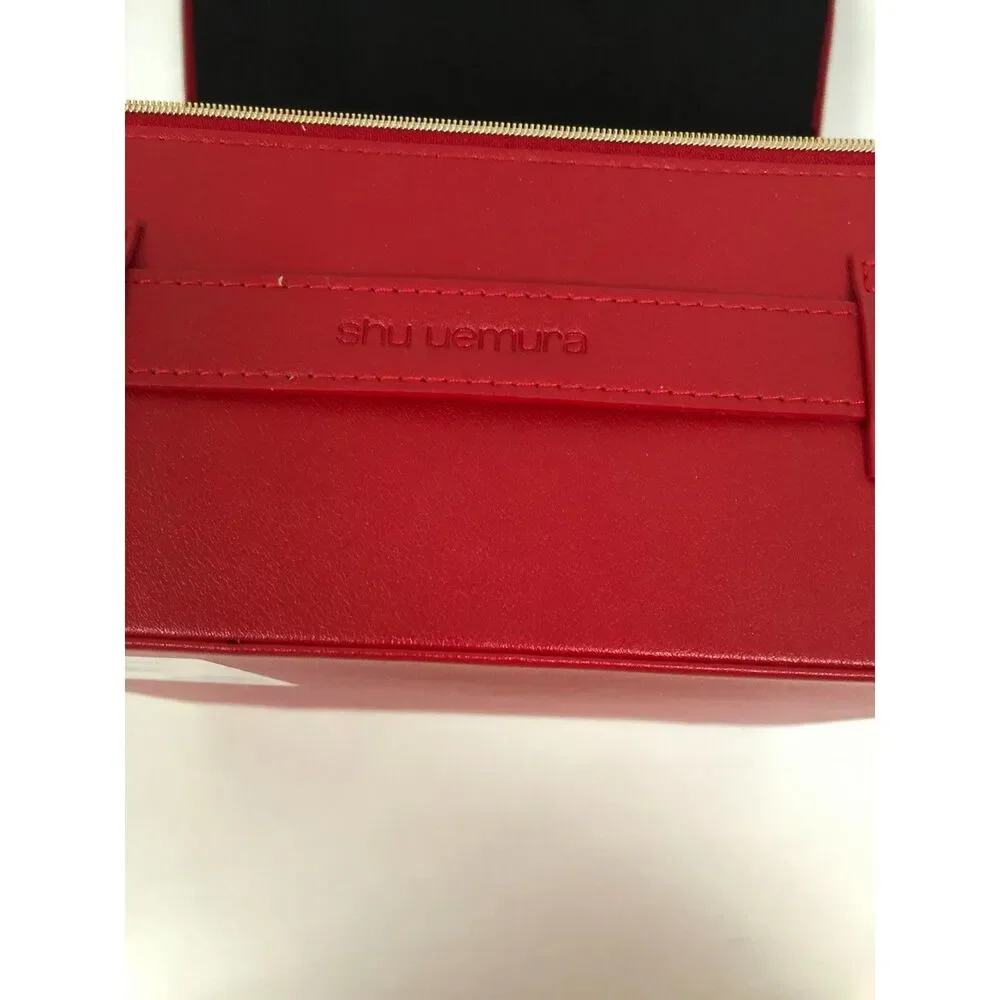 Shu Uemura Red Handheld Makeup Case Storage Box Cosmetic Bag